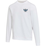 Sudadera unisex de cuello redondo con interior cepillado 280 g/m2 Elevate color blanco vista impresión serigrafía