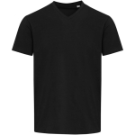Camiseta unisex manga corta cuello pico algodón orgánico 200 g/m2 Elevate color negro segunda vista frontal