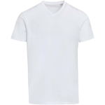 Camiseta unisex manga corta cuello pico algodón orgánico 200 g/m2 Elevate color blanco segunda vista frontal