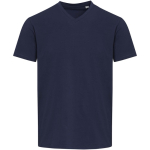 Camiseta unisex manga corta cuello pico algodón orgánico 200 g/m2 Elevate color azul marino segunda vista frontal