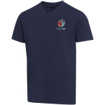 Camiseta unisex manga corta cuello pico algodón orgánico 200 g/m2 Elevate color azul marino vista impresión serigrafía