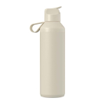 Botella de acero inox reciclado con pajita 710ml Ocean Bottle color arena segunda vista trasera