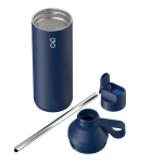 Botella de acero inox reciclado con pajita 710ml Ocean Bottle color azul marino segunda vista
