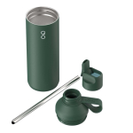 Botella de acero inox reciclado con pajita 710ml Ocean Bottle color verde oscuro segunda vista