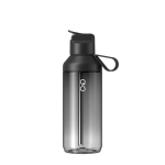 Botella transparente con pajita y tapa abatible 710ml Ocean Bottle color negro