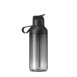 Botella transparente con pajita y tapa abatible 710ml Ocean Bottle color negro segunda vista trasera