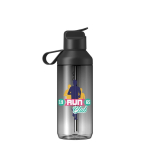 Botella transparente con pajita y tapa abatible 710ml Ocean Bottle color negro