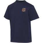 Camiseta oversize de algodón orgánico con gramaje 260 g/m2 Elevate color azul marino vista impresión serigrafía