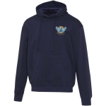 Sudadera con capucha oversize de algodón eco 280 g/m2 Elevate color azul marino vista impresión serigrafía