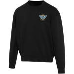 Sudadera oversize con cuello redondo de algodón eco 280 g/m2 Elevate color negro vista impresión serigrafía