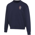 Sudadera oversize con cuello redondo de algodón eco 280 g/m2 Elevate color azul marino vista impresión serigrafía