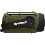 Radio de emergencia ecológica con carga solar y dínamo 1.200 mAh color verde militar