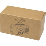 Radio de emergencia ecológica con carga solar y dínamo 1.200 mAh color verde militar segunda vista con caja