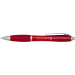 Bolígrafo de plástico reciclado con empuñadura tinta negra color rojo