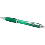 Bolígrafo de plástico reciclado con empuñadura tinta negra color verde segunda vista