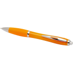 Bolígrafo de plástico reciclado con empuñadura tinta negra color naranja segunda vista