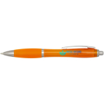 Bolígrafo de plástico reciclado con empuñadura tinta negra color naranja