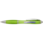 Bolígrafo de plástico reciclado con empuñadura tinta negra color verde lima