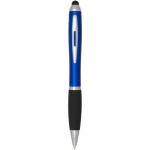 Bolígrafo giratorio con lápiz óptico y agarre suave tinta azul color azul real