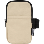 Bolsa para fijar en botellas repelente al agua con cremallera y velcro color marrón segunda vista frontal
