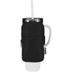 Bolsa para fijar en botellas repelente al agua con cremallera y velcro color negro tercera vista