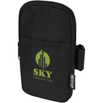 Bolsa para fijar en botellas repelente al agua con cremallera y velcro color negro vista impresión transfer