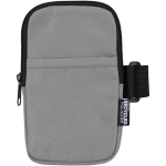 Bolsa para fijar en botellas repelente al agua con cremallera y velcro color gris segunda vista frontal