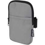 Bolsa para fijar en botellas repelente al agua con cremallera y velcro color gris