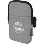 Bolsa para fijar en botellas repelente al agua con cremallera y velcro color gris vista impresión transfer