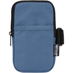 Bolsa para fijar en botellas repelente al agua con cremallera y velcro color azul bondi segunda vista frontal