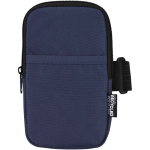 Bolsa para fijar en botellas repelente al agua con cremallera y velcro color azul marino segunda vista frontal