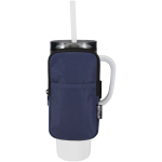 Bolsa para fijar en botellas repelente al agua con cremallera y velcro color azul marino tercera vista