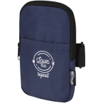 Bolsa para fijar en botellas repelente al agua con cremallera y velcro color azul marino vista impresión transfer