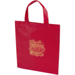 Minibolsa reciclada de tejido no tejido termosellada 3L color rojo vista impresión serigrafía