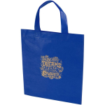 Minibolsa reciclada de tejido no tejido termosellada 3L color azul real vista impresión serigrafía