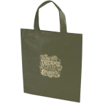 Minibolsa reciclada de tejido no tejido termosellada 3L color verde oscuro vista impresión serigrafía