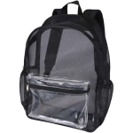 Mochila reciclada de malla transparente con bolsillo frontal 18L color negro