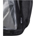 Mochila reciclada de malla transparente con bolsillo frontal 18L color negro vista detalle 1