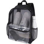 Mochila reciclada de malla transparente con bolsillo frontal 18L color negro segunda vista