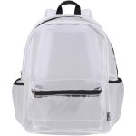 Mochila reciclada de malla transparente con bolsillo frontal 18L color blanco segunda vista frontal