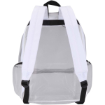Mochila reciclada de malla transparente con bolsillo frontal 18L color blanco segunda vista trasera