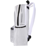 Mochila reciclada de malla transparente con bolsillo frontal 18L color blanco vista lateral