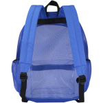 Mochila reciclada de malla transparente con bolsillo frontal 18L color azul real segunda vista trasera