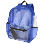 Mochila reciclada de malla transparente con bolsillo frontal 18L color azul real segunda vista