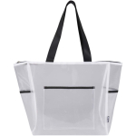 Bolsa tote de malla reciclada transparente con cremallera 23L color blanco segunda vista frontal