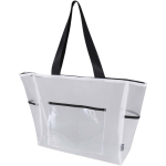 Bolsa tote de malla reciclada transparente con cremallera 23L color blanco