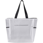 Bolsa tote de malla reciclada transparente con cremallera 23L color blanco segunda vista trasera