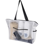 Bolsa tote de malla reciclada transparente con cremallera 23L color blanco segunda vista