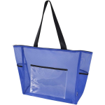 Bolsa tote de malla reciclada transparente con cremallera 23L color azul real