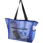 Bolsa tote de malla reciclada transparente con cremallera 23L color azul real segunda vista